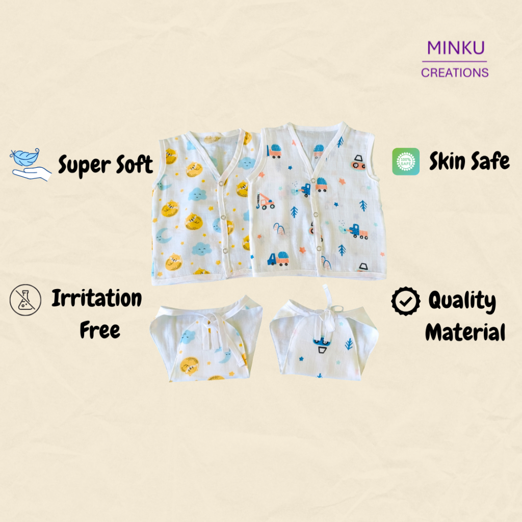 Organic Muslin Jhabla & Nappy Set