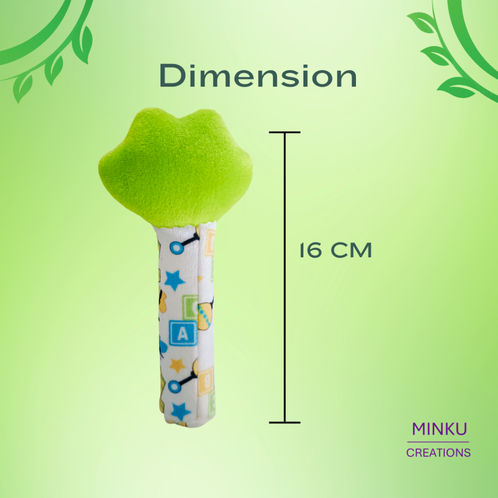 KitMik Frog Face Rattle Cum Soft Toy-Green,3+ Months