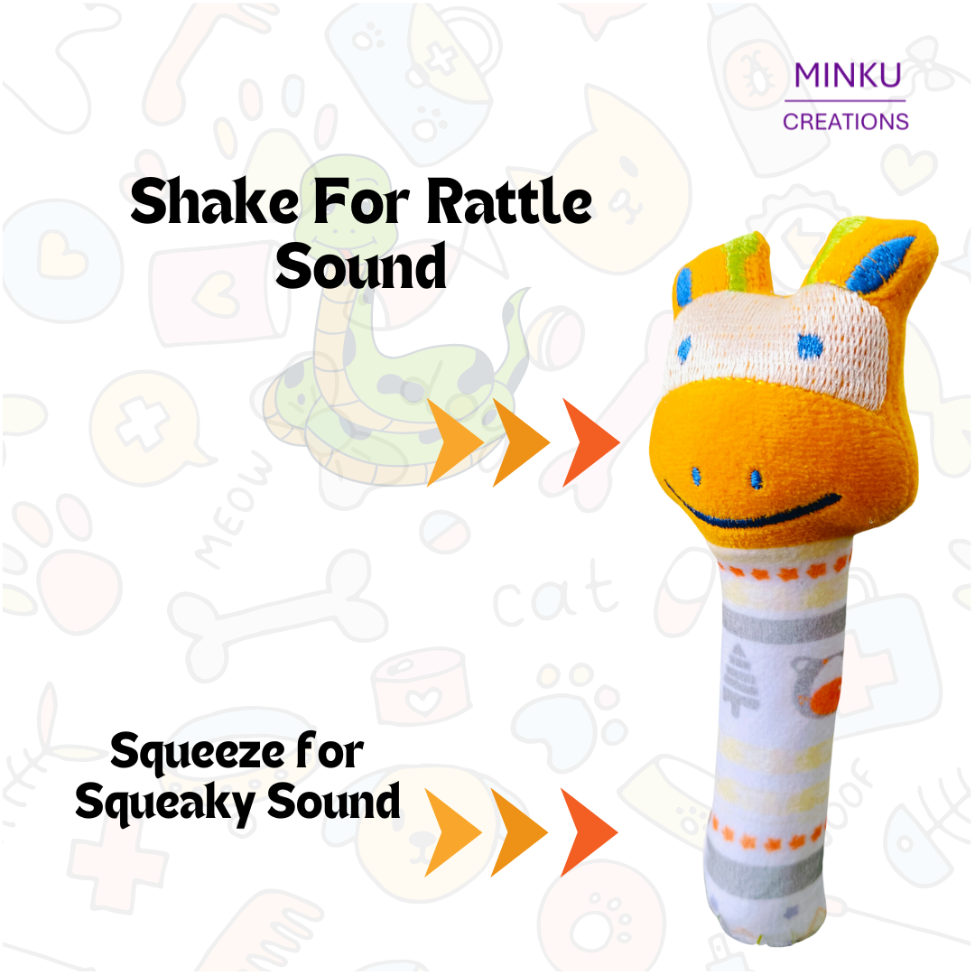 Soft Rattle Toy for Babies|Easy-to-Hold Grip|Plush Rattle for Sensory Play|Motor Skills & Bonding|Travel Friendly |3+ Months - Image 5