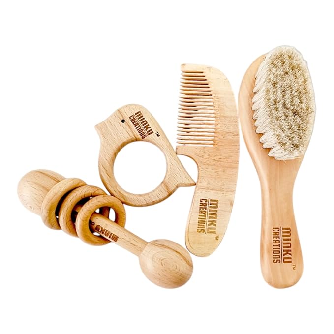 KitMik Baby Hair Brush & Comb for Newborns, Infants & Toddlers