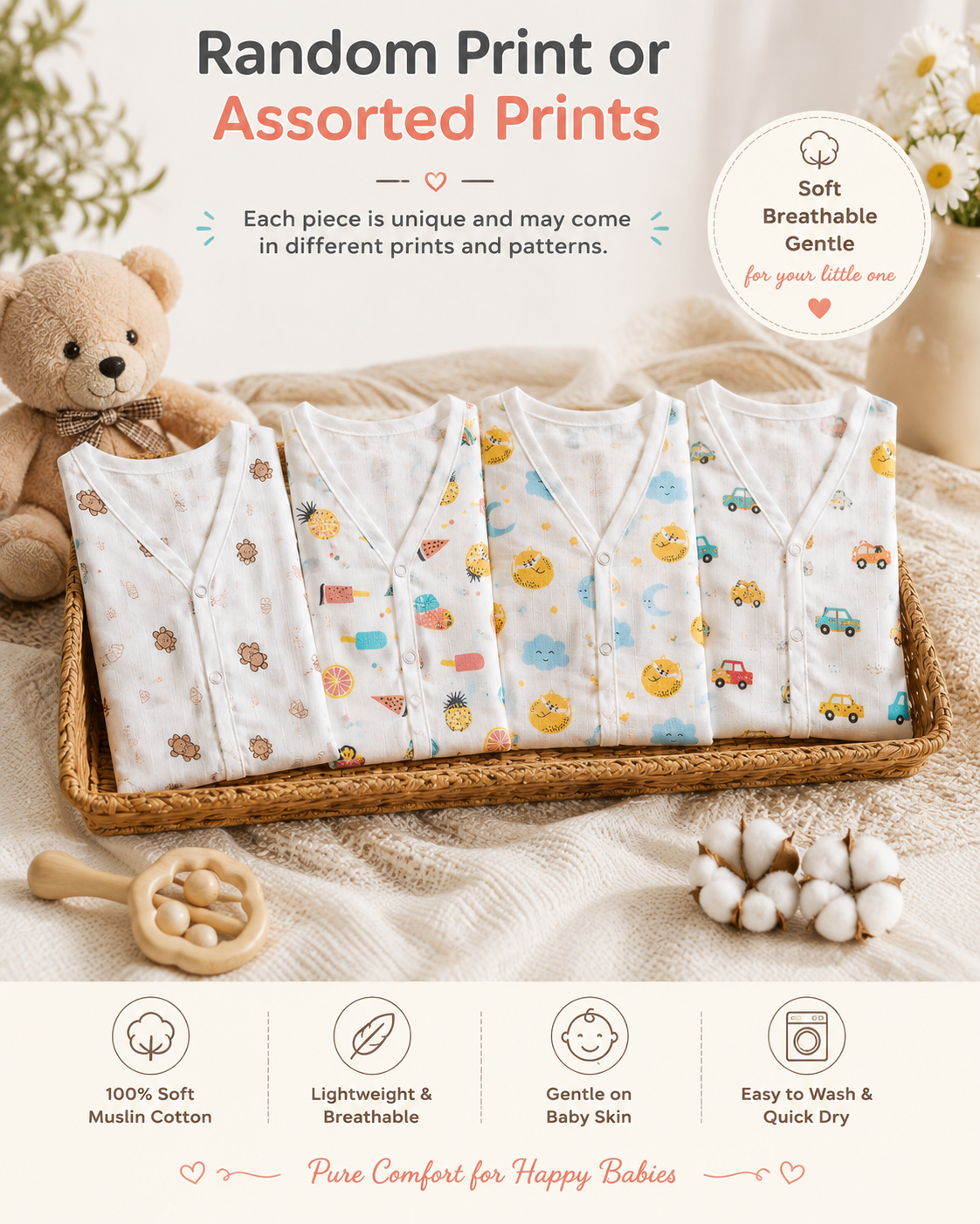 Organic Muslin Jhabla & Nappy Set - Image 2