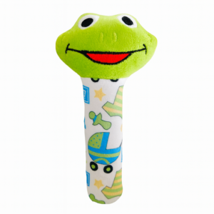 KitMik Frog Face Rattle Cum Soft Toy-Green,3+ Months - Image 1