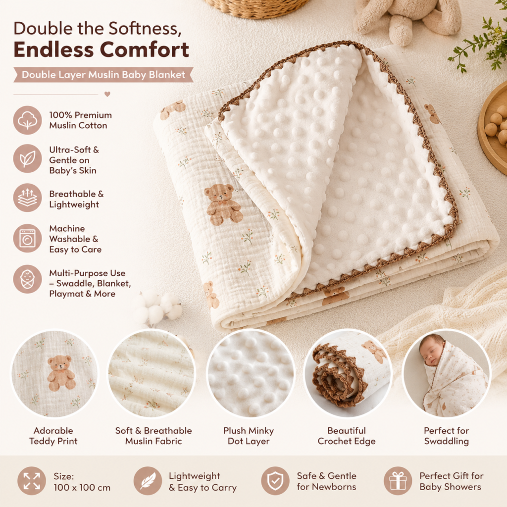 Baby Blanket | Baby Wrap Fluffy Receiving Blanket