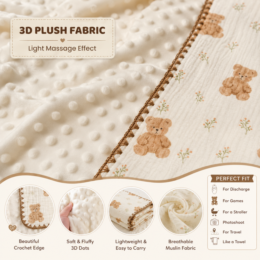 Baby Blanket | Baby Wrap Fluffy Receiving Blanket