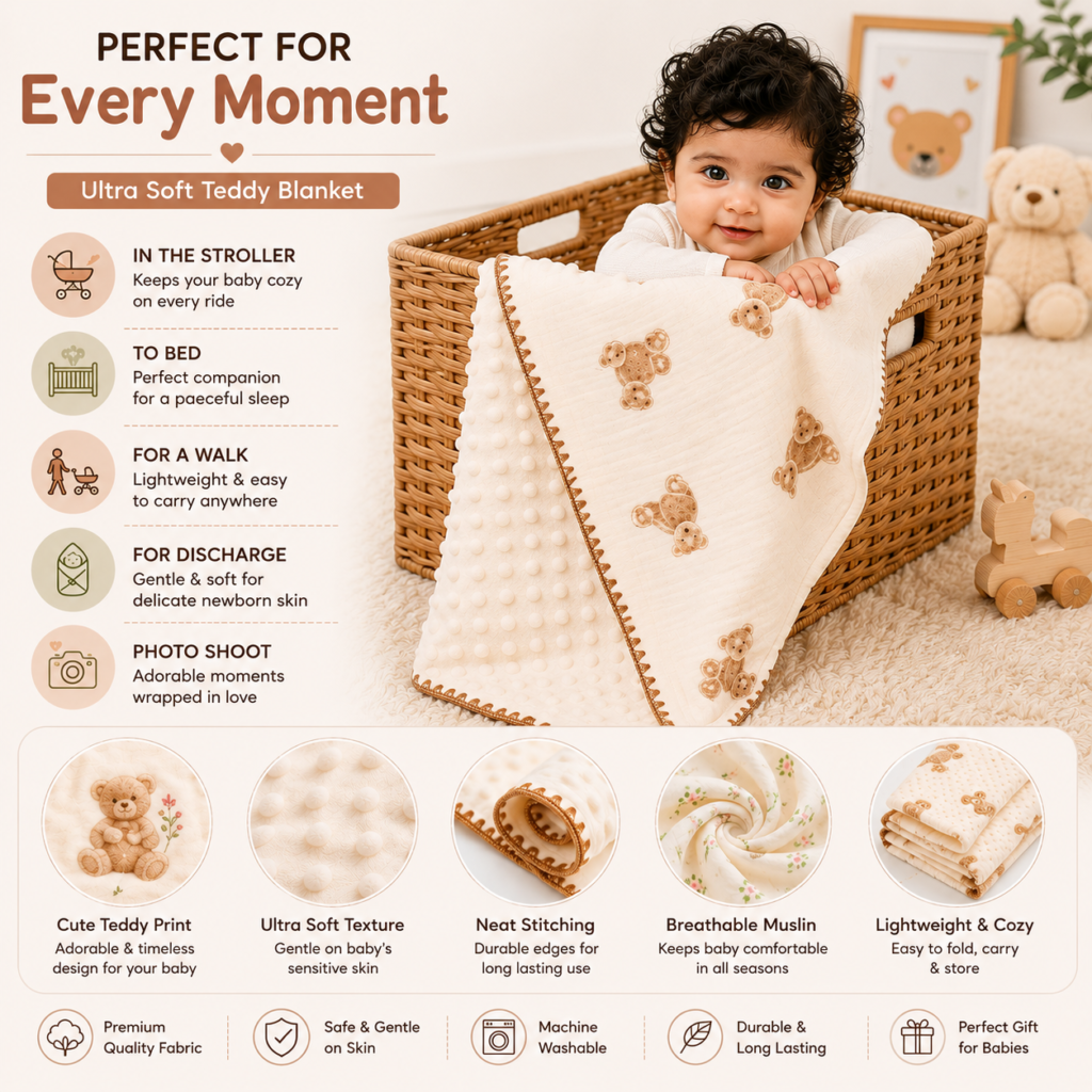 Baby Blanket | Baby Wrap Fluffy Receiving Blanket