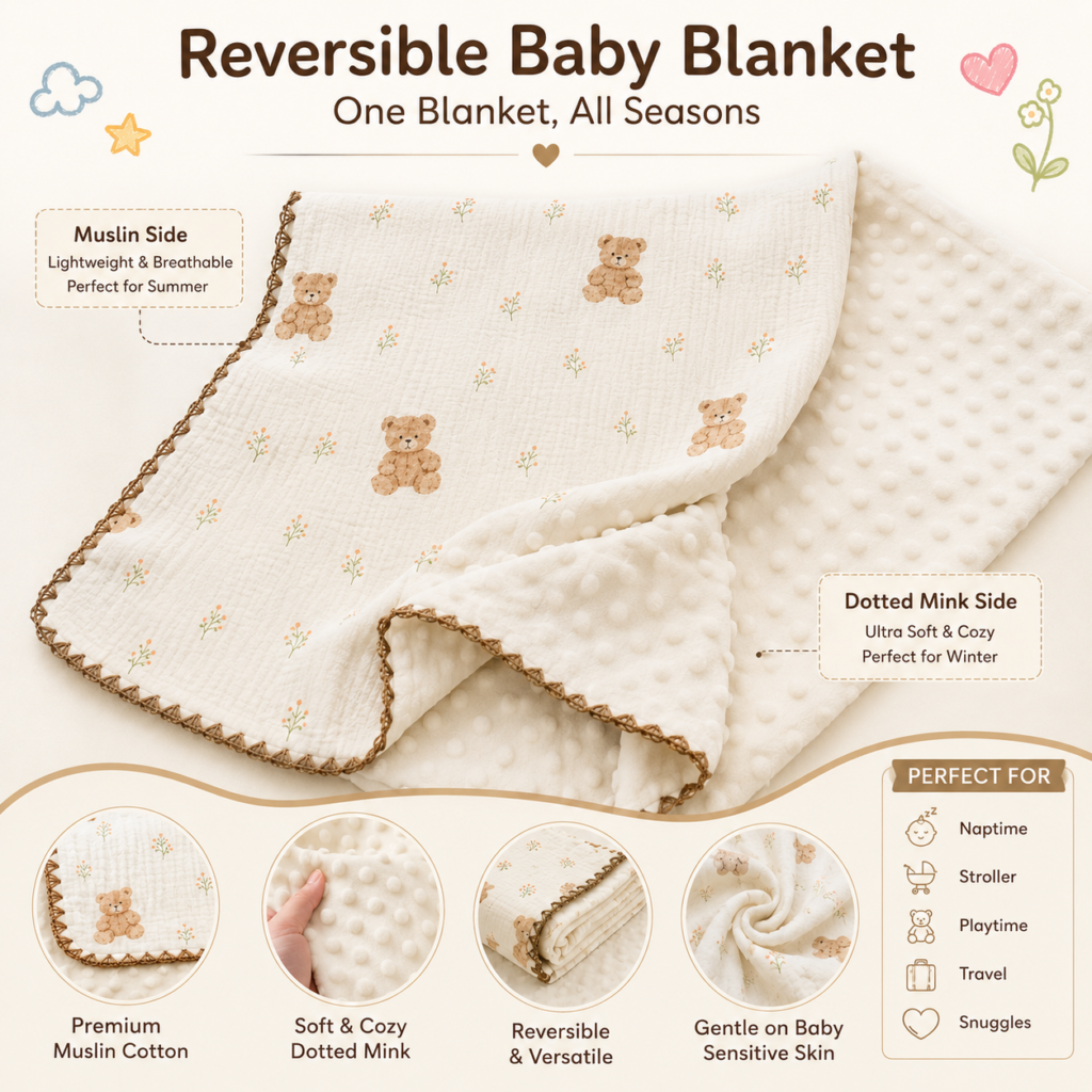 Baby Blanket | Baby Wrap Fluffy Receiving Blanket