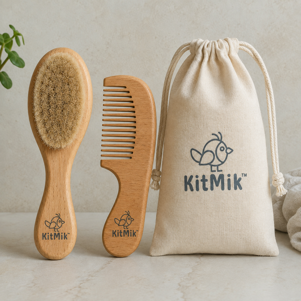 KitMik Baby Hair Brush & Comb for Newborns, Infants & Toddlers