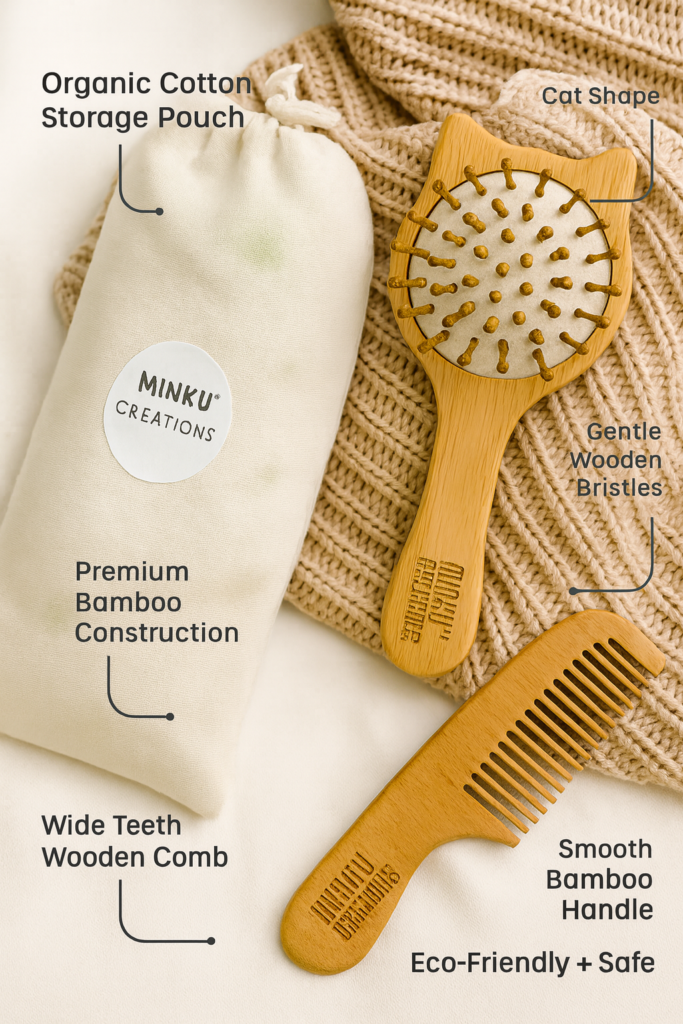 KitMik Baby Hair Brush & Comb for Newborns, Infants & Toddlers