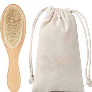 KitMik Natural Wooden Baby Hair Brush – Soft Natural Bristle Baby Brush for Scalp Health & Cradle Cap Treatment
