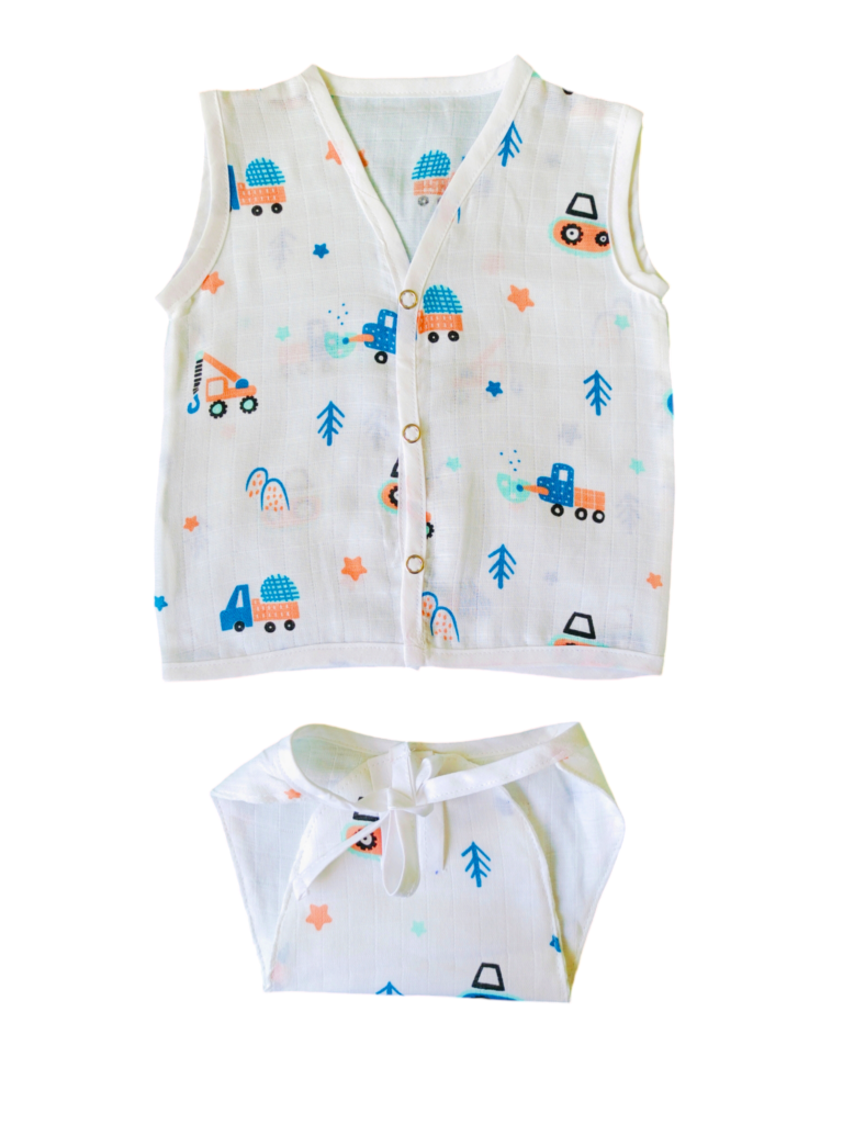 Organic Muslin Jhabla & Nappy Set