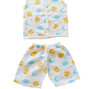 Baby Muslin Cotton Co-ord Set,Jabla and Shorts, Ultra-Soft and Breathable, Sleeveless Top with Shorts ,3-6 Month - Image 3