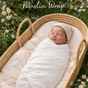 KitMik Crinkled Muslin Baby Swaddle Set, Baby Towel, Swaddle Blanket Size-105cm x 105 cm, 0-18 Month+, Muslin Swaddle Wrap for New Born, Pack of 2,White,Green - Image 9