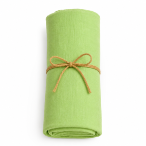 KitMik Organic Crinkled Muslin Baby Swaddle/Towel/Blanket for Infant and Toddlers Kids Boys and Girls-Green - Image 1