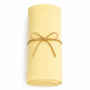 KitMik 100% Cotton Muslin Baby Swaddle, Baby Towel, Size-105cm x 105 cm, 0-18 Month+,Muslin Swaddle Wrap for New Born,Yellow