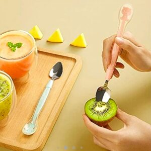 KitMik Double Side Head 2 in 1 Silicone Food Spoon, Stainless Steel Fruit Scraper for Baby & Toddler, Fruit Scraping & Feeding Spoons with Travel Case - Image 9