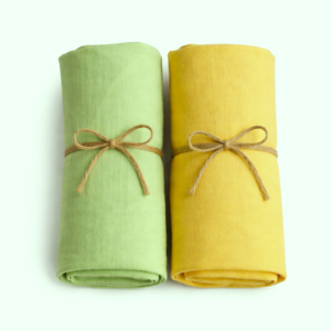 KitMik Organic Crinkled Muslin Baby Swaddle/Towel/Blanket for Infant and Toddlers Kids Boys and Girls-Set of 2 - Image 1