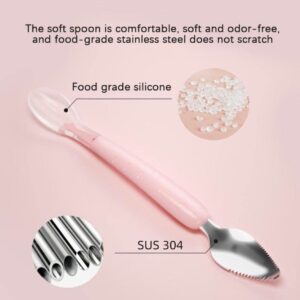 KitMik Double Side Head 2 in 1 Silicone Food Spoon, Stainless Steel Fruit Scraper for Baby & Toddler, Fruit Scraping & Feeding Spoons with Travel Case - Image 8